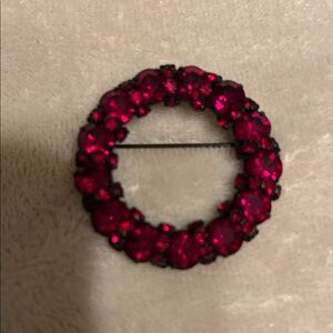Vintage Elegant Red Crystal Brooch